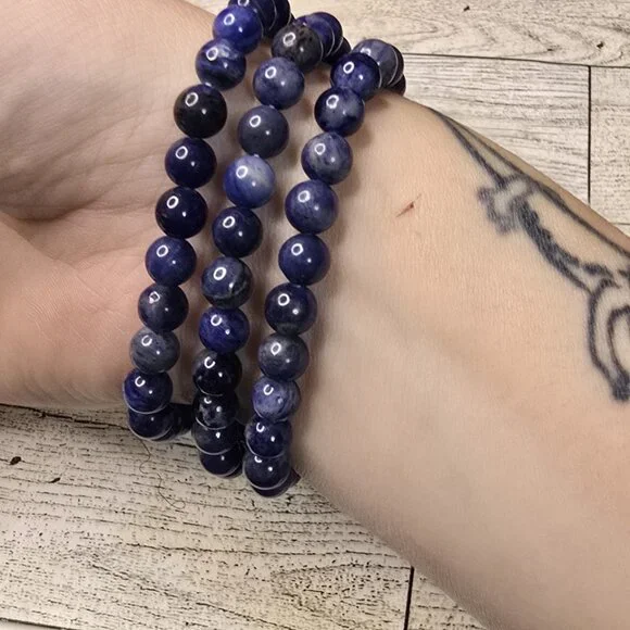 Lapis Lazuli Crystal Beaded Bracelet - Picture 3 of 4